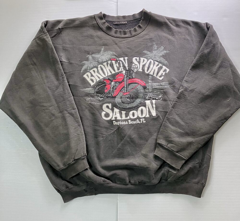 Vintage Daytona Bike Week Crewneck Sweatshirt Broken Spoke Saloon Cotton Sz XL